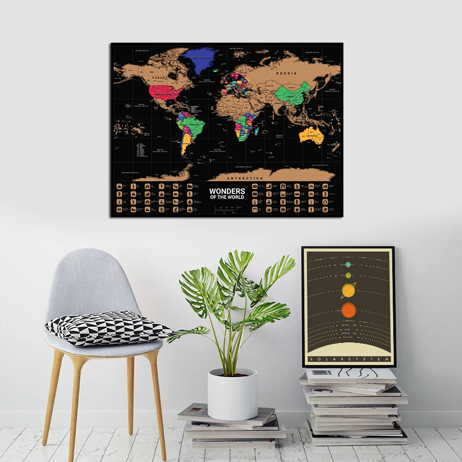 Прямая, домашняя Дорожная карта, Винтажный Золотой черный плакат, персонализированная карта мира, для гостиной, паба, кафе, картина 40x55 см