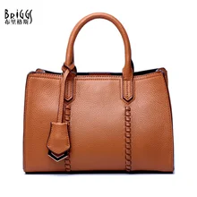 BRIGGS Genuine Leather Handbag For women Cow Leather Embossed Shoulder Bag Famous Brand Women Bag Casual Tote Bags Satchels BRIGGS Genuine Leather Handbag For women Cow Leather Embossed Shoulder Bag Famous Brand Women Bag Casual Tote Bags Satchels