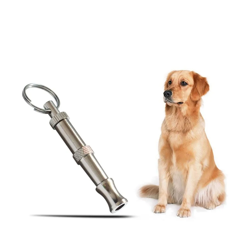 Stainless Steel Training Dog Whistle Portable Stop Barking Device Sound Repeller With Ring Universal Pet Supplies