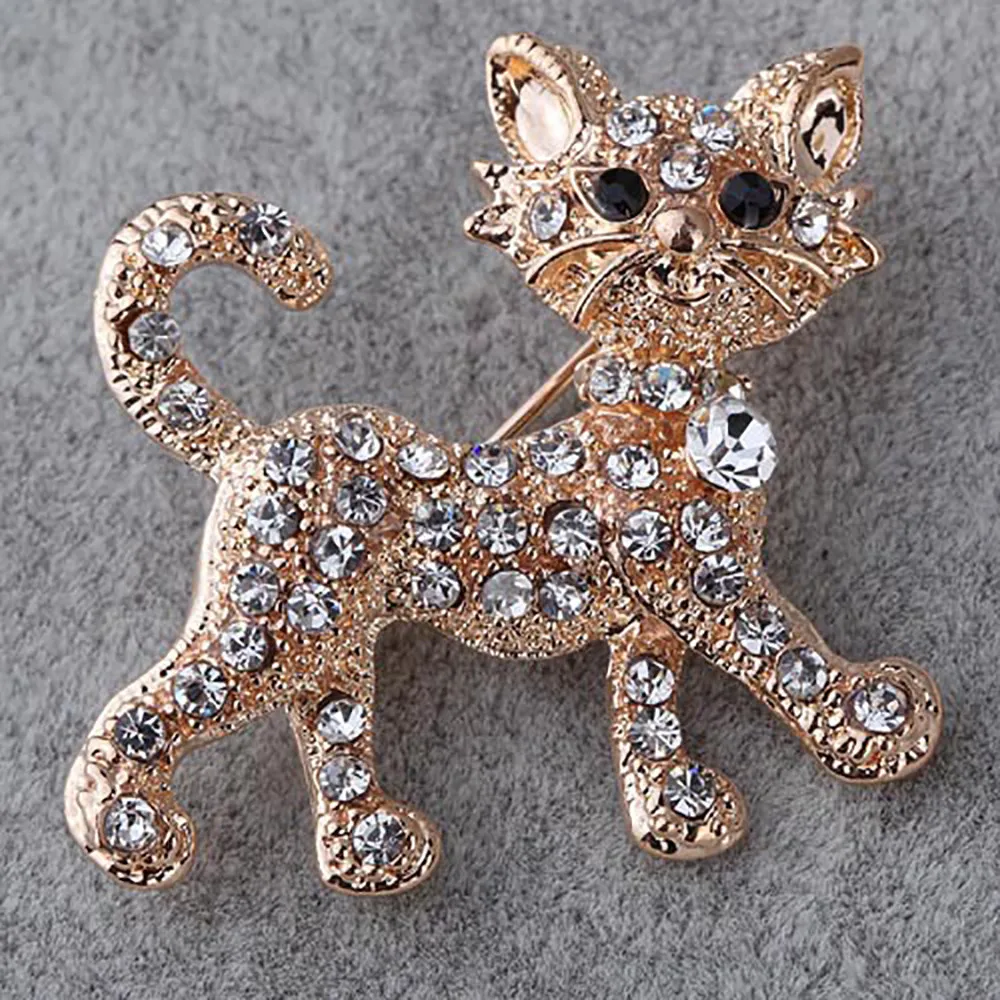 

brooch jewelry 1PC Crystal Cat Brooch Pin Women Memorial Jewelry Love Gifts Adult Brooch bisuteria p2 0.622
