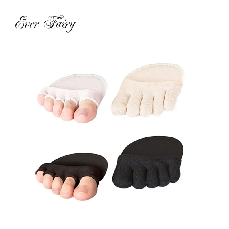 

Women socks Foot pad Gel Lining Open Toe Heelless Liner Cotton Socks With Invisible Forefoot Cushion Foot pad socks