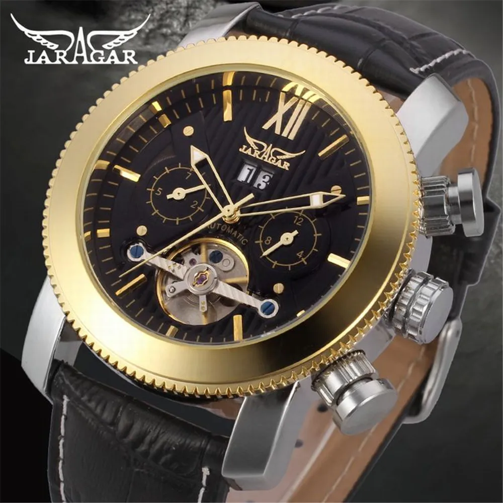 New Design JARGAR Brand Watches Mens Best Gift Tourbillion Automatic Mechanical Watch Multifunction Dial Display Montre