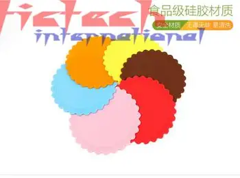 

by dhl 500pcs pracical 14*14cm round shape Table Mat Durable silicone Non-Slip Heat Resistant Mat Cushion