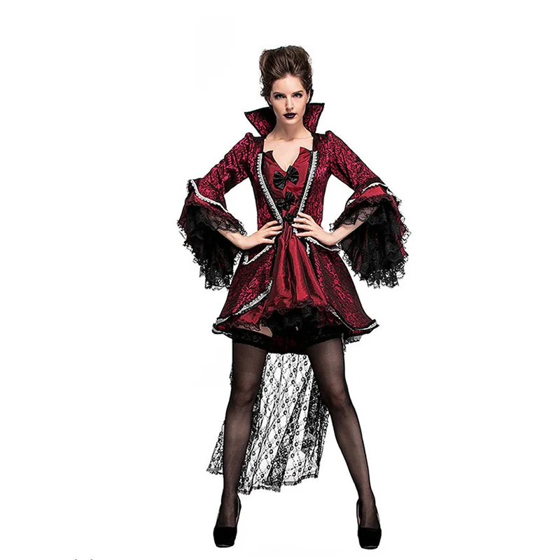 

Deluxe Halloween Gothic Vampire Queen Costume Cosplay Adult Women Carnival Fantasia Vampire Cosplay Fancy Dress Suit