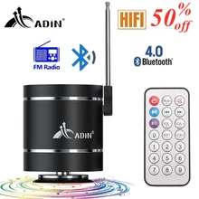 Adin 15 Вт металлическая Вибрация беспроводной bluetooth динамик fm радио HiFi бас 3D стерео объемный TF сабвуфер динамик s пульт дистанционного управления