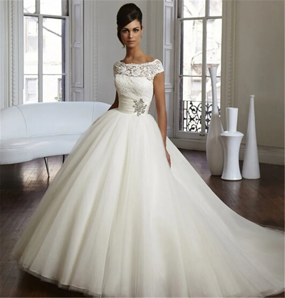 Hot Sale Brides Dress Stock Corset Wedding Dresses Ivory White