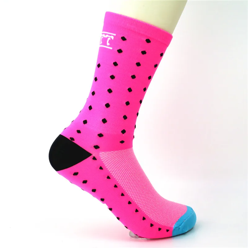 YF& TT, высокое качество, профессиональные брендовые дышащие спортивные носки для шоссейного велосипеда, носки для спорта на открытом воздухе, гоночные велосипедные носки - Цвет: Розовый