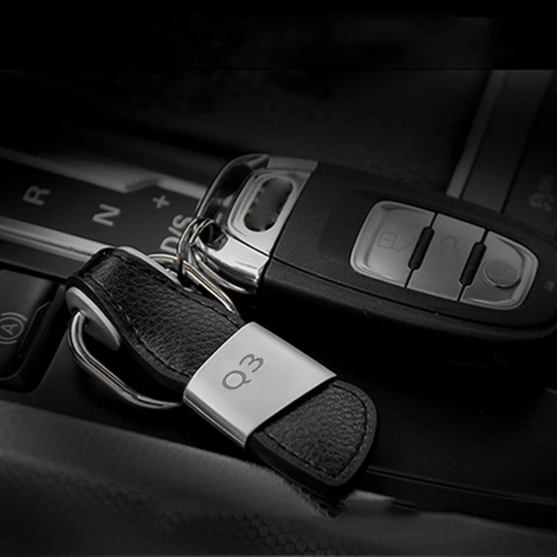 Кожаный брелок для ключей с логотипом Q3 Q5 Q7 TT автомобильный Audi аксессуары