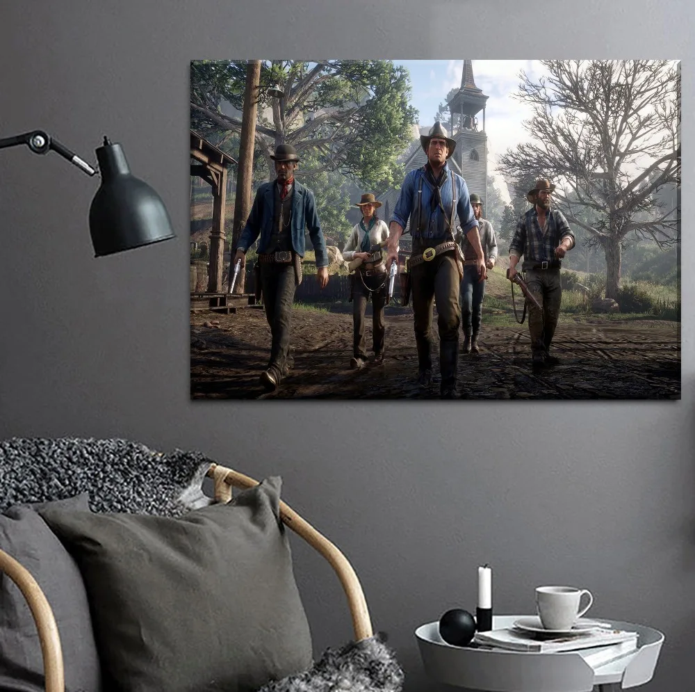 

Red Dead Redemption 2 Game Painting Modern Canvas Print Type Picture Home Decorative Wall Artwork Poster 1 Piece Style Draw