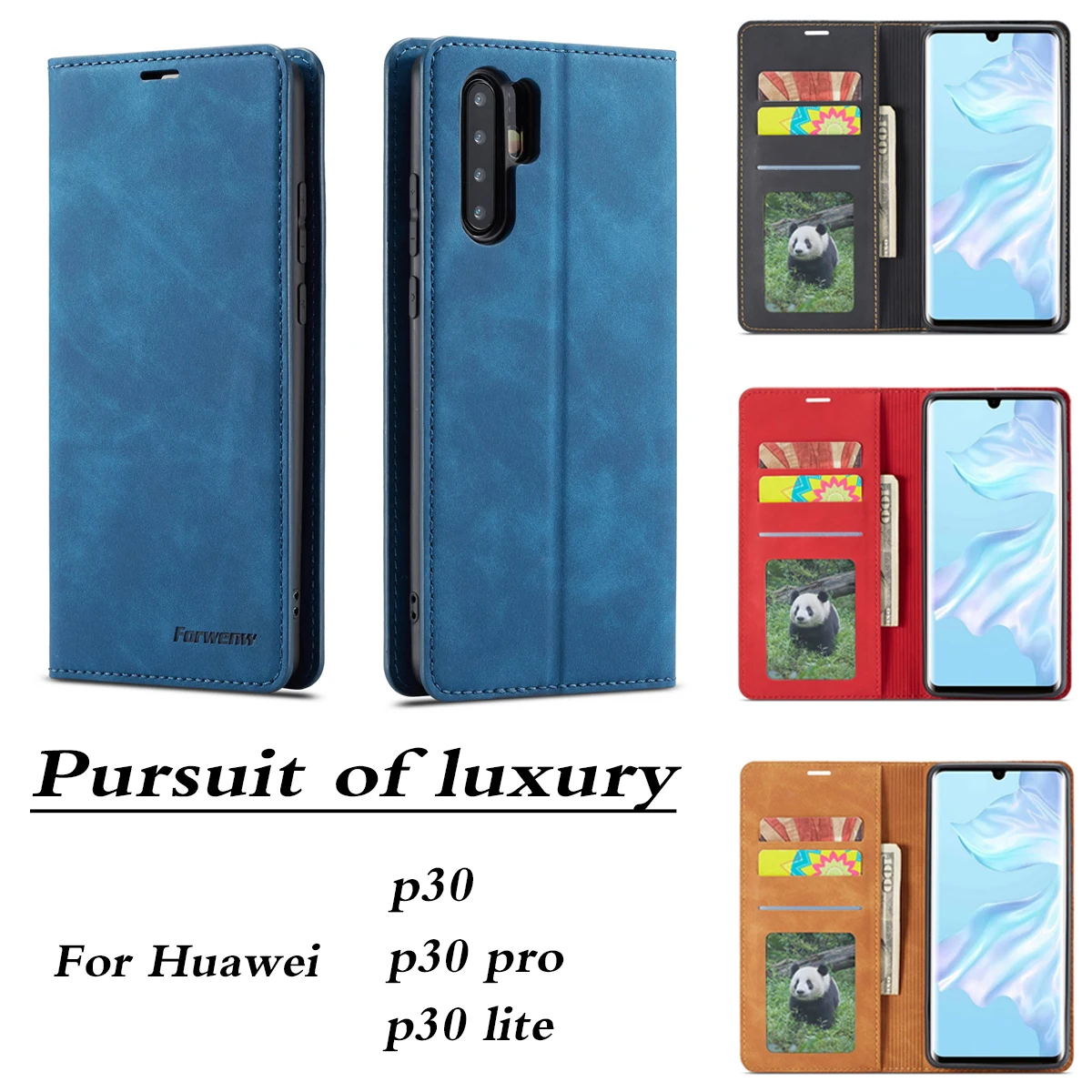 P30 для huawei P30 Lite чехол Роскошный кожаный huawei P30 Pro слот для карты Фото Кошелек P30Pro P30lite однотонный деловой чехол для телефона