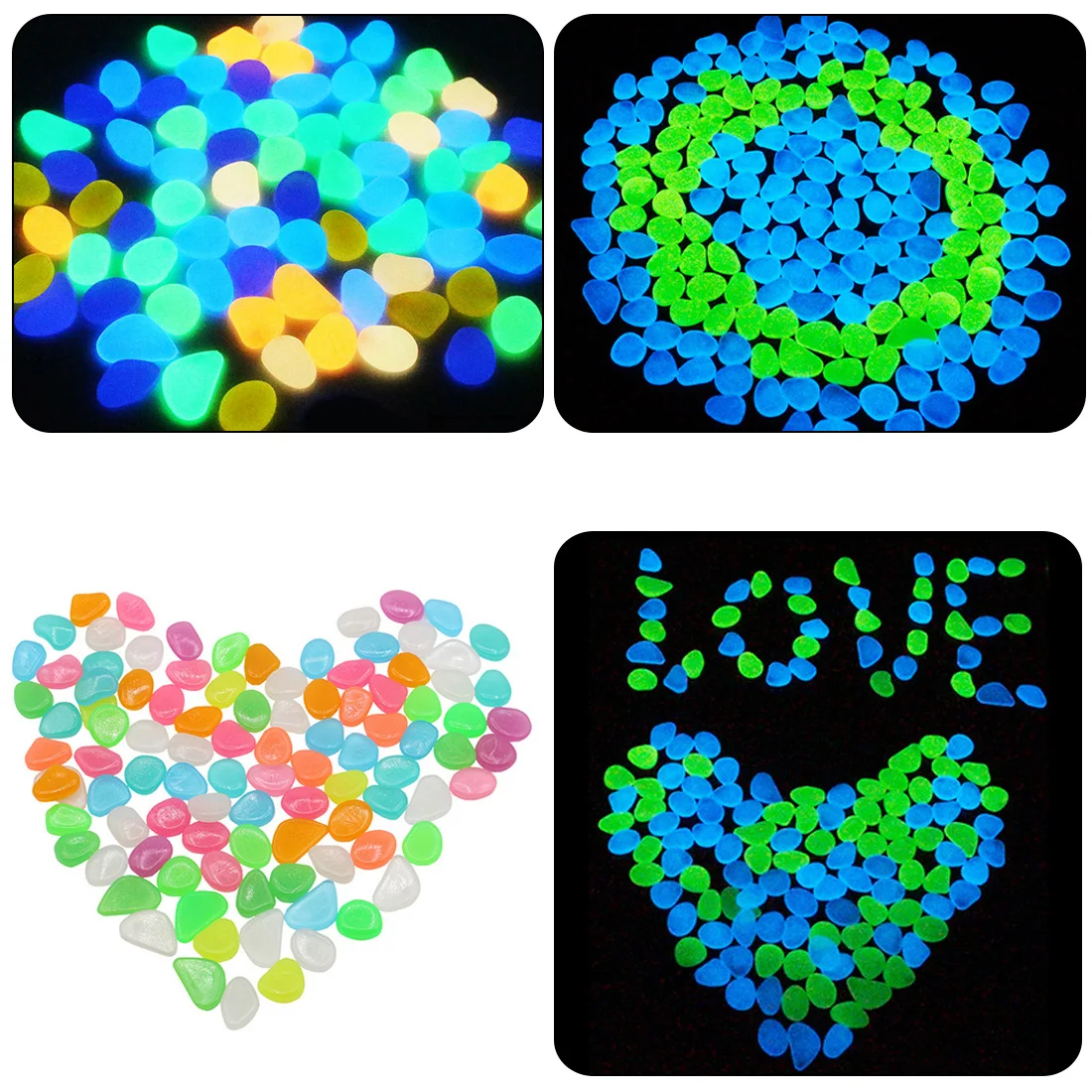 

10pcs/set Fake Pebbles Eco-friendly Solar Powered Fish Tanks Decoration Aquarium Decorative Glow Stone Night Rocks Luminous