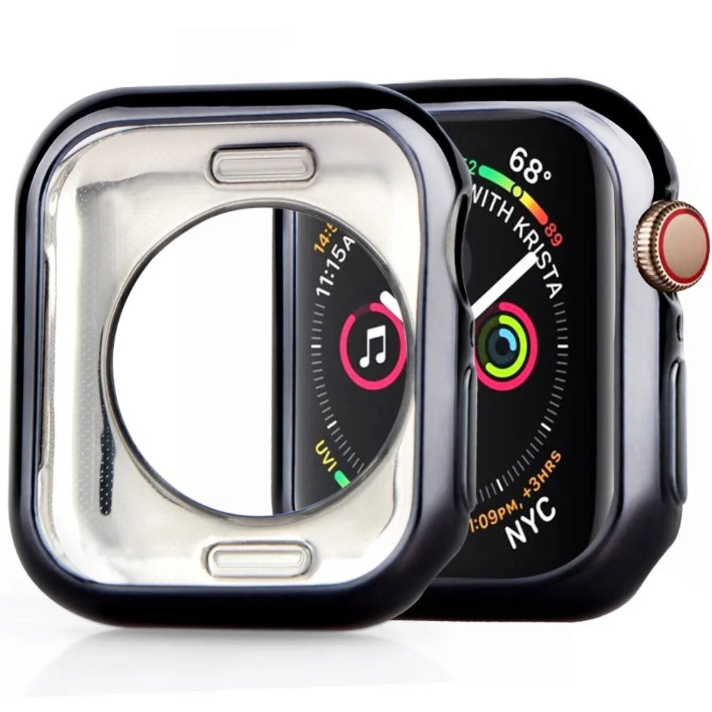 

TPU BumperUltra-thin Clear frame Silicone Protector Case Cover Shell Pouch Sleeve for Apple Watch iWatch Series 4 40mm 2019
