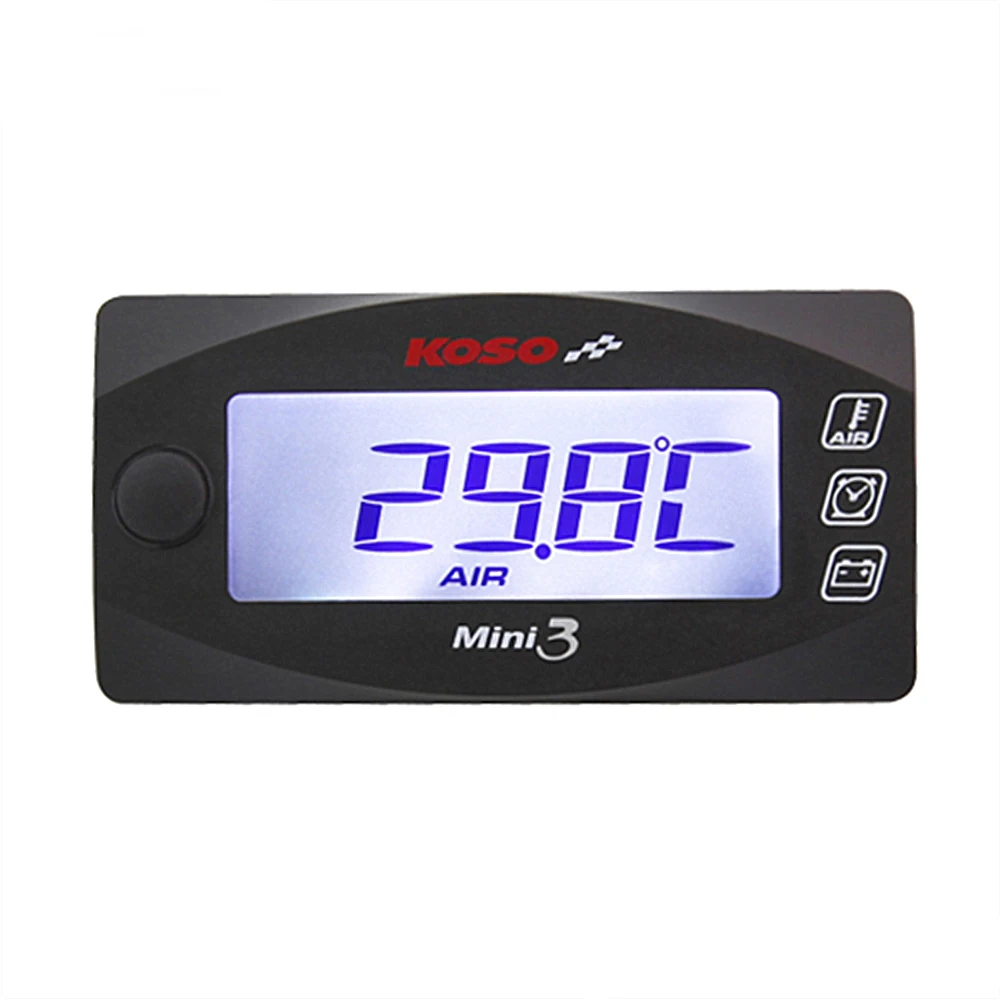 

Motorbike Mini Style Instruction LED Display Meter KOSO MINI 3 (Air Temp+Time+Volt Meter) for Racing and Scooter Bike