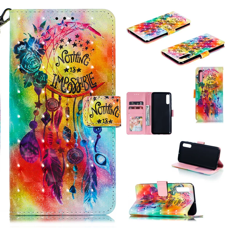 

2019 New 3D Mobile Phone Wallet Cover Case For Samsung Galaxy A20 A10 E A40 Case A50 Flip PU Leather Bag A60 Case A70 A30 Pouch