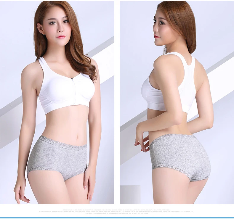 4pcs Plus Size XXL Women Confort Cotton Underwear Seamless Sexy Lace Panties Briefs for Women Underpants Lingerie Knickers 06