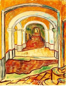 

Modern art Corridor of Saint Paul Asylum in Saint Remy by Vincent Van Gogh reproduction paintings Hand painted High quality