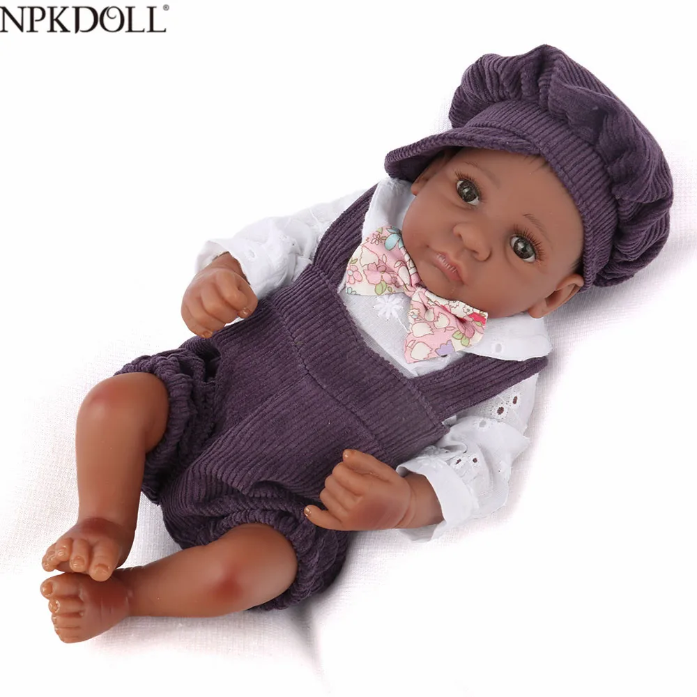 NPKDOLL 10 дюймов мини куклы Reborn реалистичные африканские американские мальчик