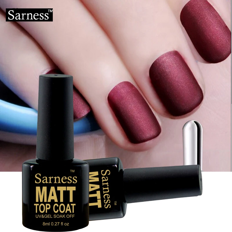 

Sarness Matt Top Coat Gel Polish Lacquer for Sale Manicure Matte Gel Nail Polish Nail Art Decorations Mat Vernis UV Gel Primer