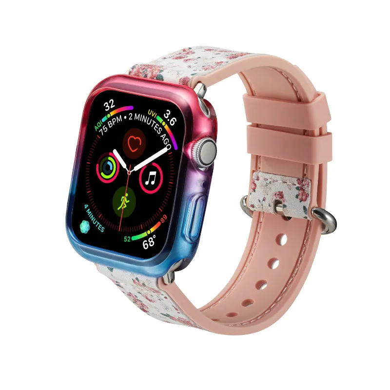 KLFS красочный Радужный Мягкий ТПУ чехол для apple watch Series 4 40 мм чехол для Iwatch 4 44 мм