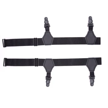 

2Pcs/Set Unisex Socks Garters Belt Suspenders Adjustable Non-slip Double Clips
