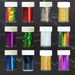 12 бутылок/набор Звездная бумага сделай сам ногти маникюр светящиеся Блестящие модные подвески эпоксидные изделия из смолы инструменты для