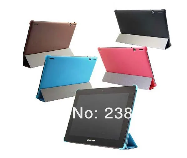 Чехол из ПУ кожи с функцией сна + прозрачная защитная пленка для Lenovo Ideatab S6000 S6000H