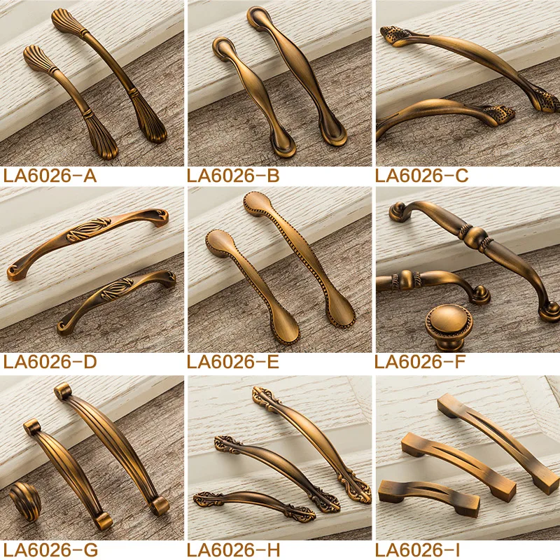 الأصفر برونزية صغيرة مقبض و التأثيرات العتيقة الكلاسيكية خمر خزانة أثاث باب خزانة ملابس الأدراج المقابض مطبخ خزانة مقبض