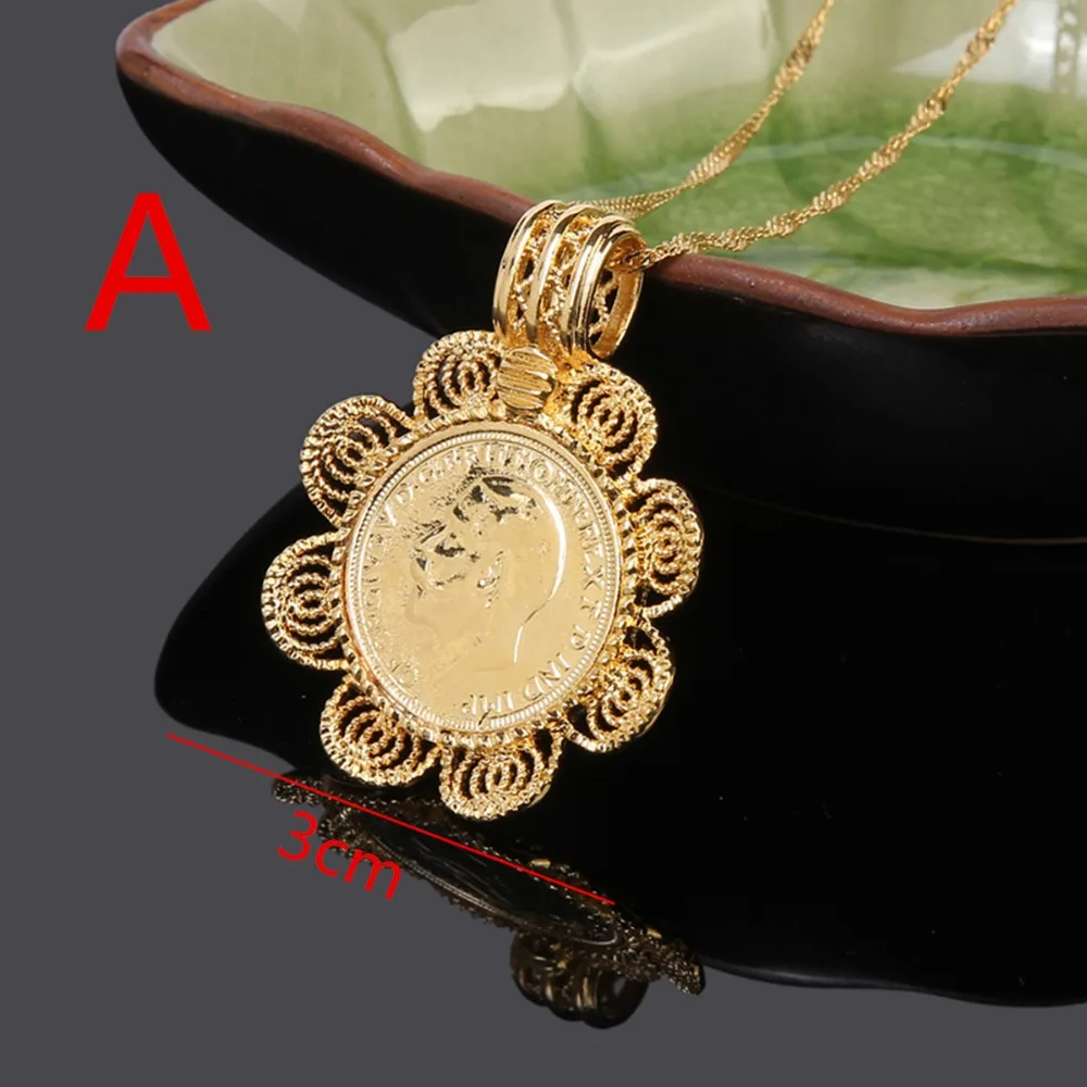 Эфиопская монета крест кулон ожерелье ювелирные изделия 22 к золото цвет африканский Эритреей Habesha Свадебные невесты монета кулон ювелирные изделия