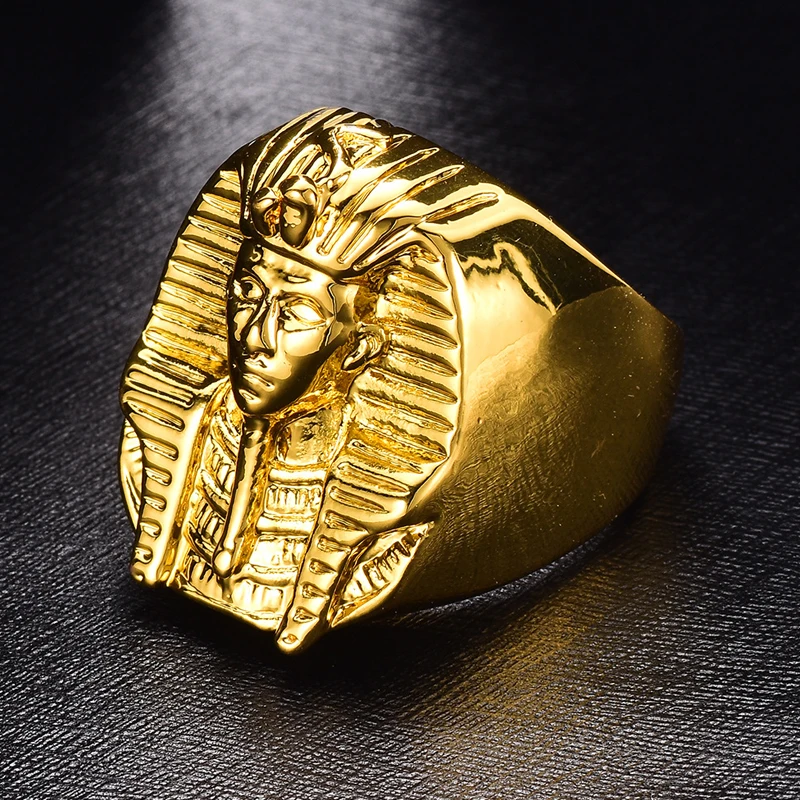 New Quality Egyptian Pharaoh King Ring for men male Fashion Gold color