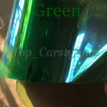 

0.3x10m Green Headlight Tint Film Car Taillight Fog Vinyl NEOCHROME Headlamp Tinting Foil Rainbow car lights covering Vinyl