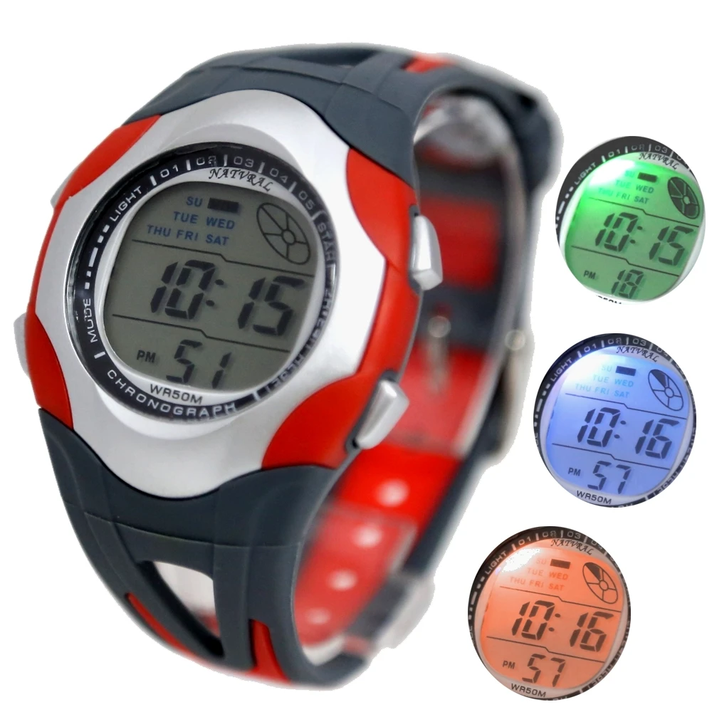DW313M PNP Shiny Silver Watchcase BackLight Water Resist Men Women Digital Watch
