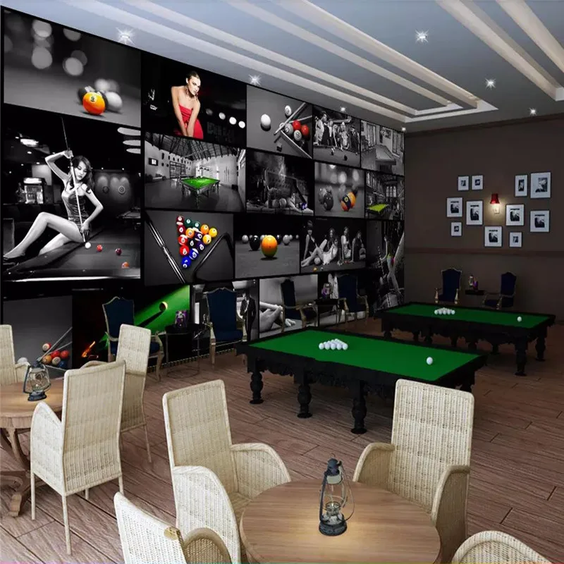 

Billiard hall billiard room beauty background wall professional production mural wholesale wallpaper custom poster photo wall