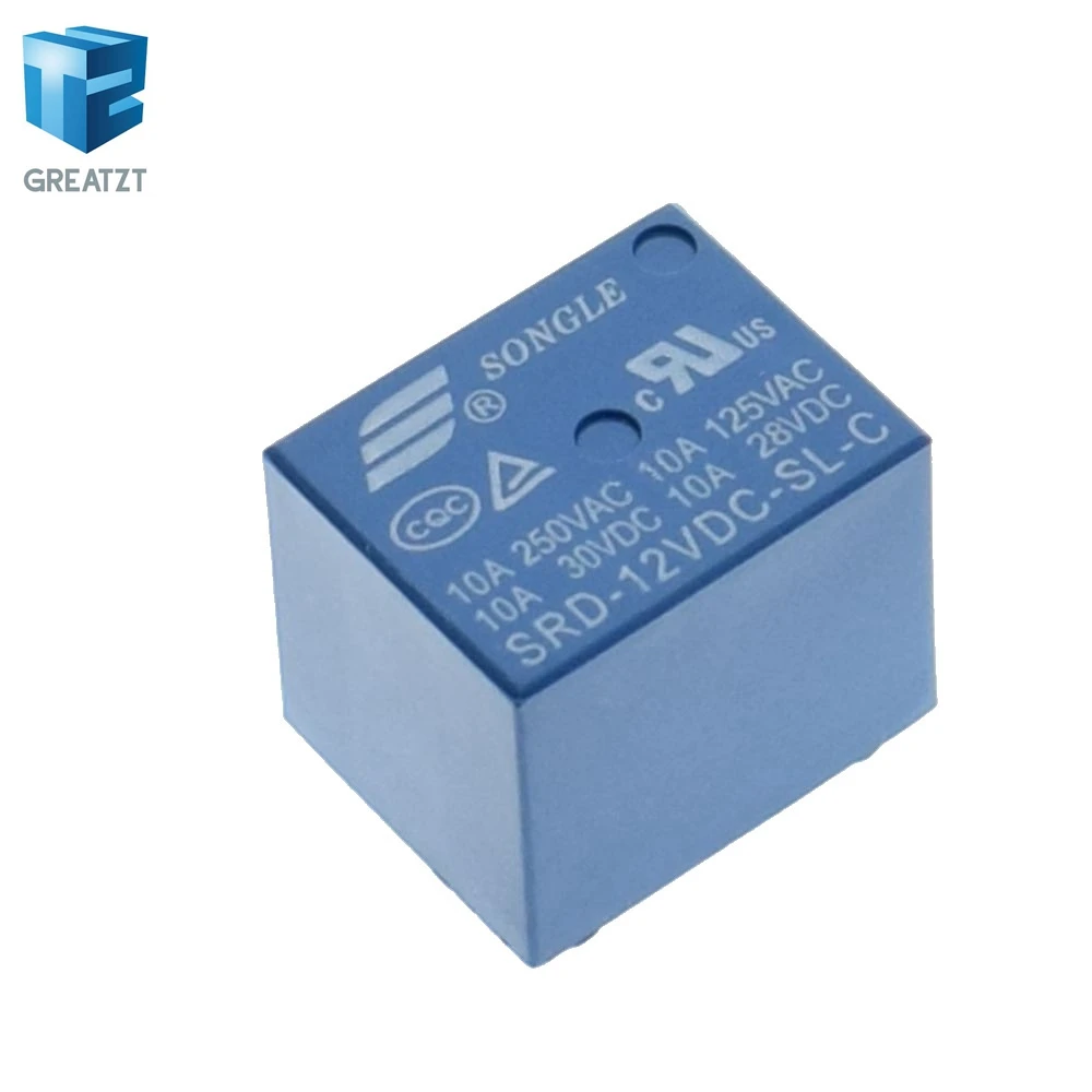 

1pcs TZT DC 5V 12V SONGLE Power Relay SRD-05VDC-SL-C PCB Type SRD-12VDC-SL-C PCB Type