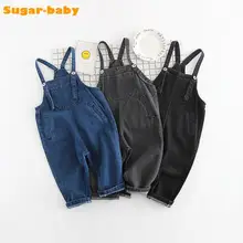 Штаны Хелен для девочек коллекция года, осенне-зимние хлопковые свободные Детские подтяжки для девочек в Корейском стиле милые детские комбинезоны детские джинсы