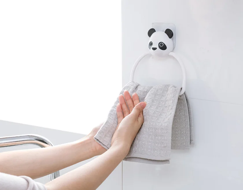 Картонные панды полотенцесушители круглое кольцо для полотенца кольца настенные ручные полотенца кольцо аксессуары для ванной комнаты