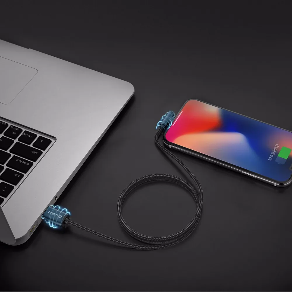 ORICO USB кабель для iPhone 11 XS 8 7 кабель быстрой зарядки для huawei Xiaomi sony телефон зарядное устройство кабель передачи данных 2.4A нейлон локтевой кабель