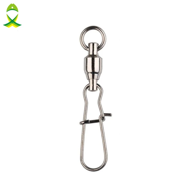 JSM 20pcs/lotBall Bearing Fishing Swivel with Nice Snap High-strength  Swivels Snaps fishing hooks connector