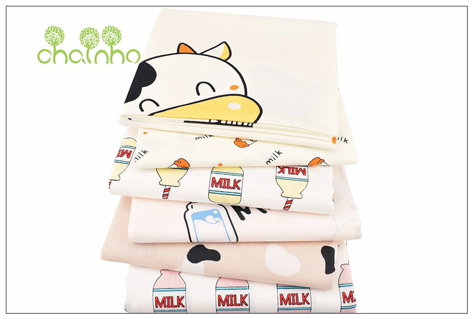 Chainho, корова и молоко, мультфильм печатных твиловая, хлопковая ткань, DIY квилтинга Вышивание для маленьких детей простыни, подушки, подушки, игрушки материал