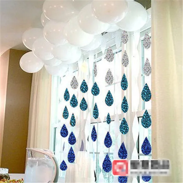 3sets Lot New Cute Cartoon Paper Flags Raindrop Shape Glitter 3sets Lot New Cute Cartoon Paper Flags Raindrop Shape Glitter Garland Home Decor Diy