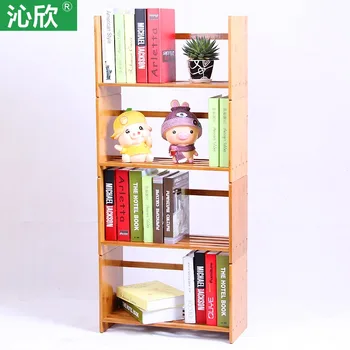 

Cheap bamboo wood table, free assembly bookcase shelf bookcase simple small office desktop wood child