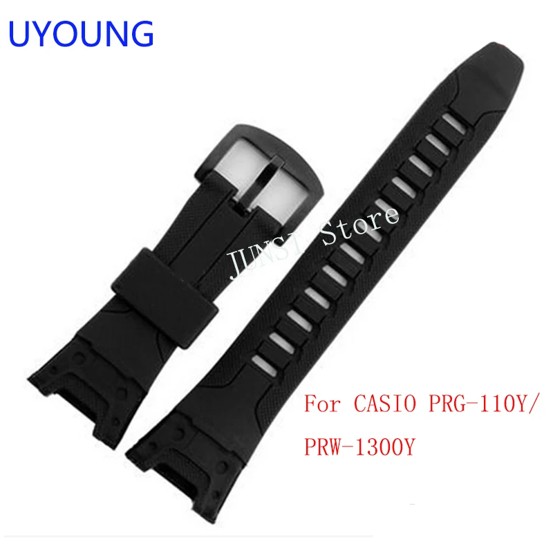 Cinturino UYOUNG per cinturini Casio PRG 110Y/PRW 1300Y cinturino in gomma  siliconica nera per cinturino da uomo|watchband for casio|silicone rubber  strapfor casio - AliExpress