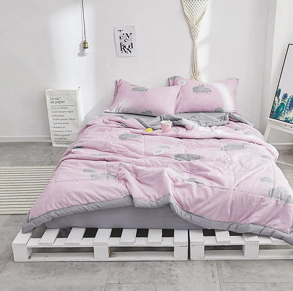 

New Bedding Summer Quilts Blanket Cover Twin Full Queen Blankets Thin Comforter single Double bed quilt bedroom Duvet Home Pink