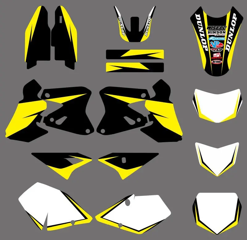 0359 Yellow & White New Style TEAM GRAPHICS & BACKGROUNDS DECALS