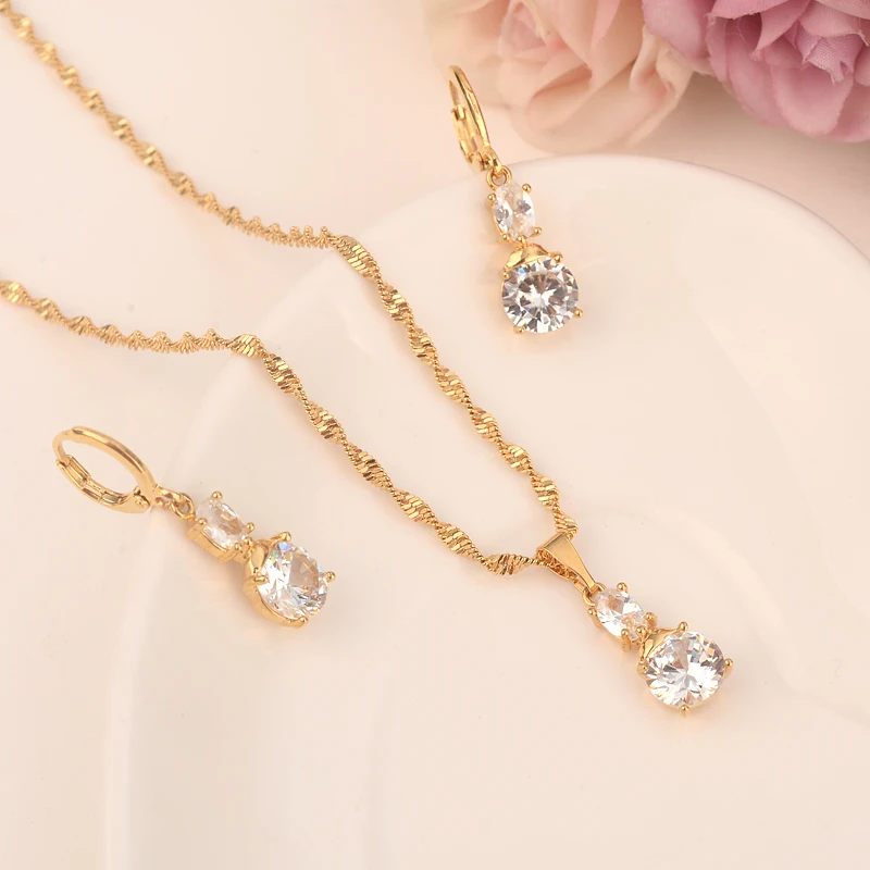 

Bangrui Queen New Red color Zircon Bridal Wedding Jewelry Sets with Necklaces&Pendant & Earring Jewelry Set For Women