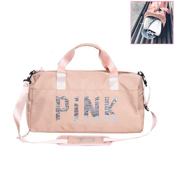 

2019 Cheap Sequins Black Gym Bag Women Shoe Compartment Waterproof Sport Bags For Fitness Training Yoga Bolsa Sac De Sport