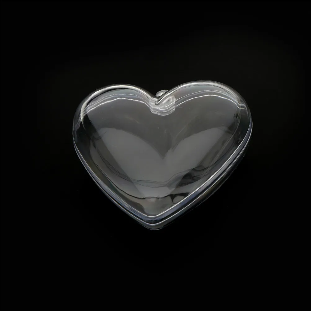 1PCS Love Heart Shape Transparent Plastic Candy Box Clear Ball For Christmas Tree Hanging Festival Decor