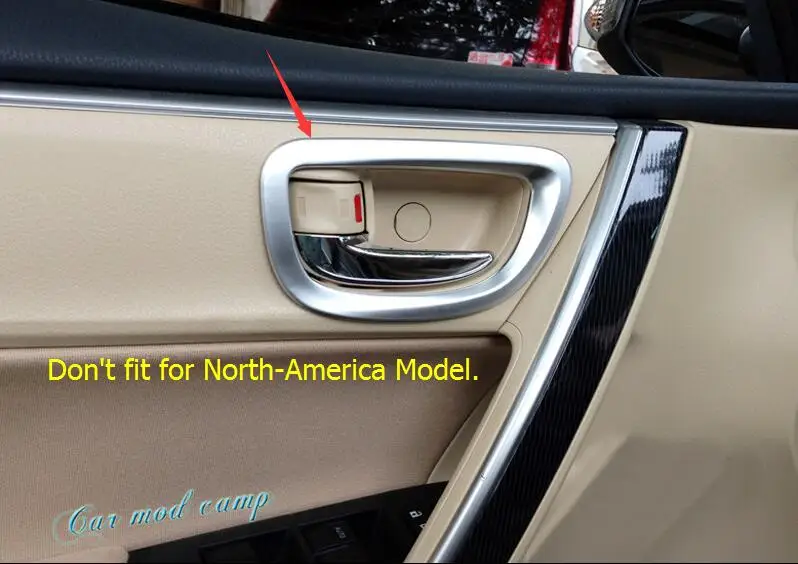 Us 13 94 18 Off For Toyota Corolla 2014 2015 2016 2017 Not For North America Model Abs Matte Interior Door Handle Bowl Cover Trim 4pcs In Interior