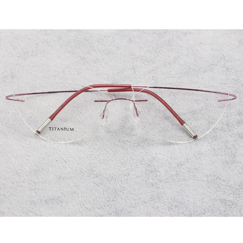 Rimless Glasses Frame Women Titanium Ultralight Eyeglasses Prescription Frameless Cat Eye Eyewear Myopia Optical Frame for eyeglasses frames,eyewear frames,women glasses,fashion eyeglasses