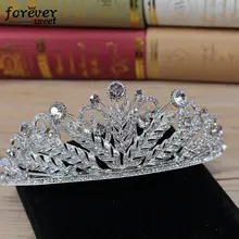Wholesale alloy feather shape wedding crown bride wedding hair accessories wedding headdress jewelry bride tiara