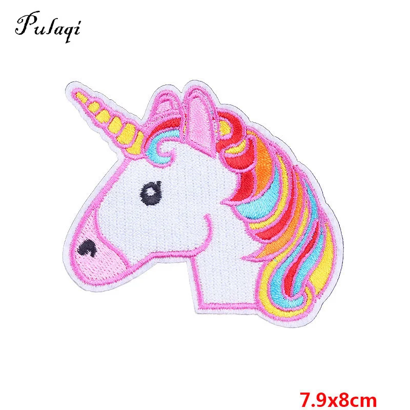 

Pulaqi Cartoon Unicorn Appliqued New Patches Sew On Garment Embroidery Patches Iron-on Arm Badge For T - Shirt Hat DIY D